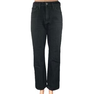 American Apparel Women's Black High Waisted Straight Leg Denim Jeans Size 28